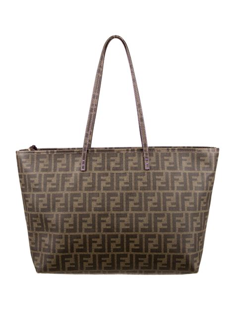 fendi shopping roll bag zucca|Fendi zucca shopper tote.